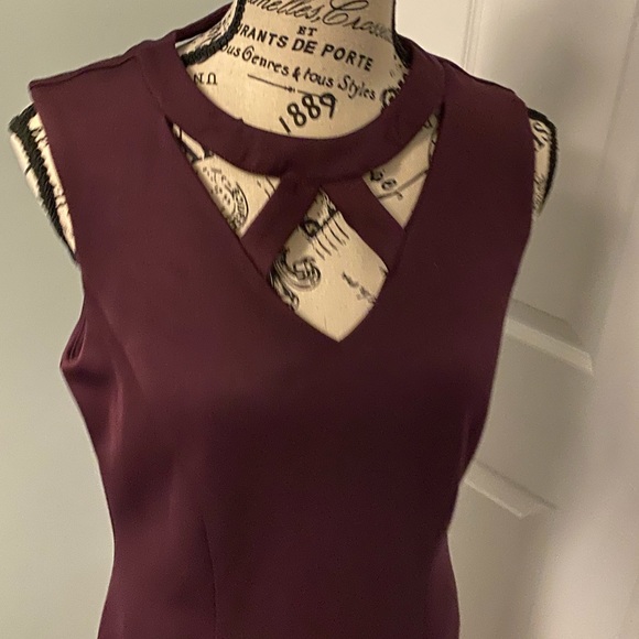 🎈Cleo sz 6 Keyhole wine claret sheath dress - Picture 5 of 12